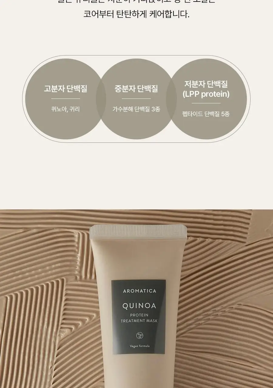 [손상모 케어] 아로마티카 퀴노아 프로틴 트리트먼트 마스크 160ml 상세페이지 5